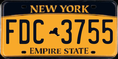 NY license plate FDC3755