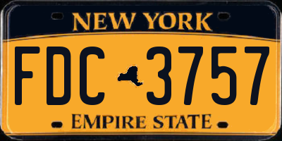 NY license plate FDC3757