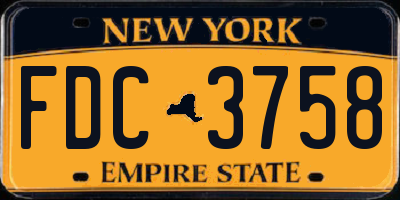 NY license plate FDC3758