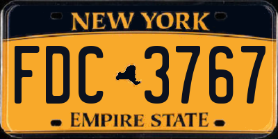 NY license plate FDC3767