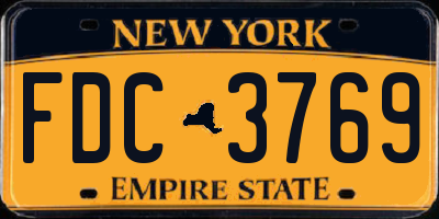 NY license plate FDC3769