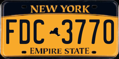 NY license plate FDC3770