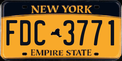 NY license plate FDC3771