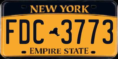 NY license plate FDC3773
