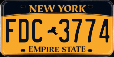 NY license plate FDC3774