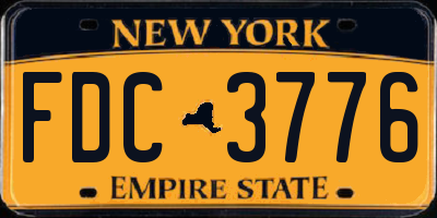 NY license plate FDC3776