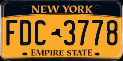 NY license plate FDC3778