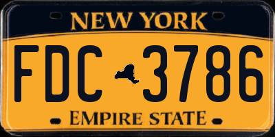 NY license plate FDC3786