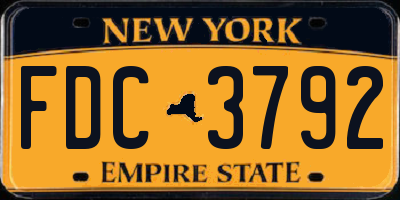 NY license plate FDC3792