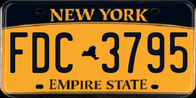 NY license plate FDC3795