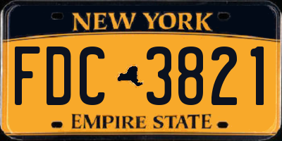 NY license plate FDC3821