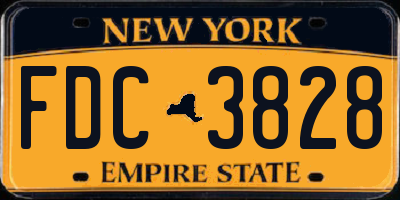 NY license plate FDC3828