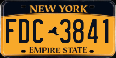 NY license plate FDC3841