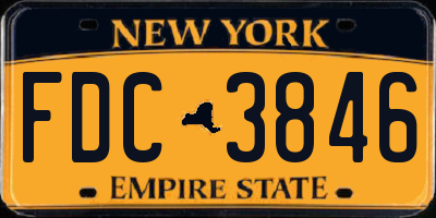 NY license plate FDC3846