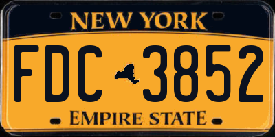 NY license plate FDC3852