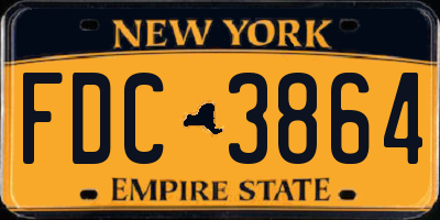 NY license plate FDC3864