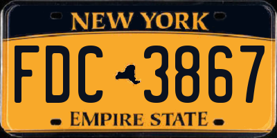 NY license plate FDC3867
