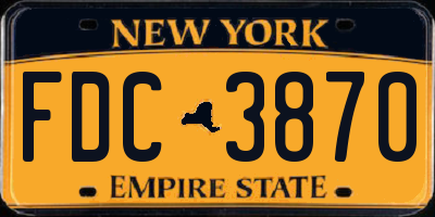 NY license plate FDC3870