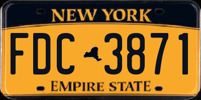 NY license plate FDC3871