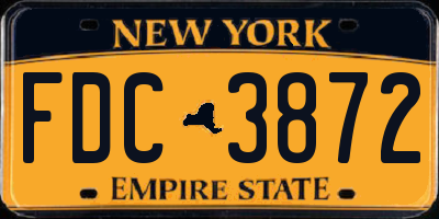 NY license plate FDC3872