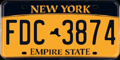NY license plate FDC3874