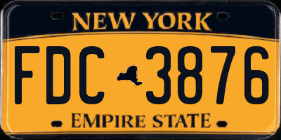 NY license plate FDC3876