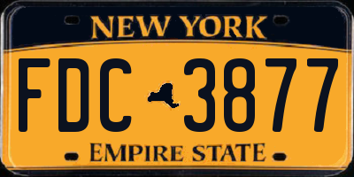NY license plate FDC3877
