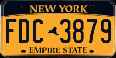 NY license plate FDC3879