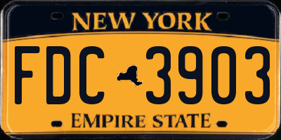 NY license plate FDC3903
