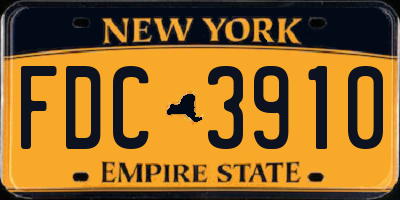 NY license plate FDC3910