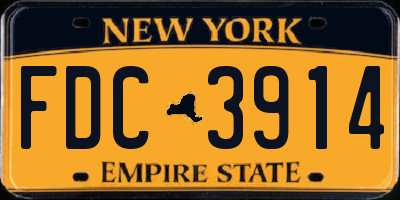 NY license plate FDC3914