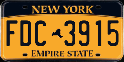 NY license plate FDC3915