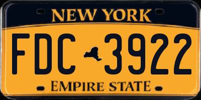 NY license plate FDC3922