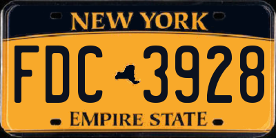 NY license plate FDC3928