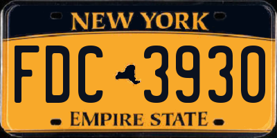 NY license plate FDC3930