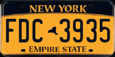 NY license plate FDC3935