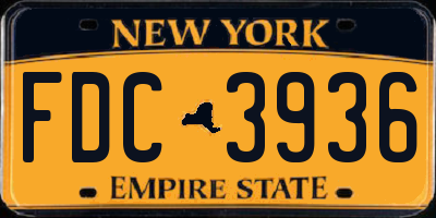 NY license plate FDC3936