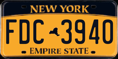 NY license plate FDC3940