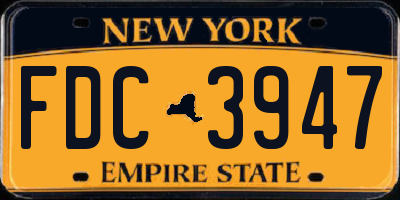 NY license plate FDC3947