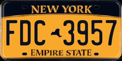 NY license plate FDC3957