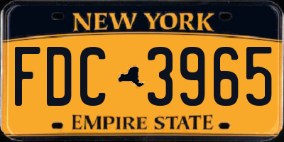 NY license plate FDC3965