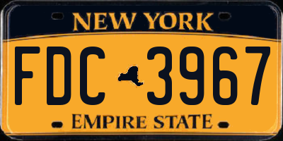 NY license plate FDC3967