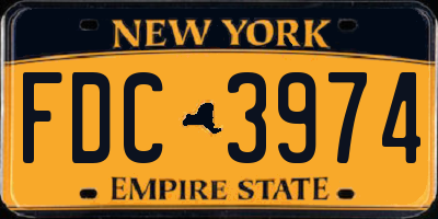 NY license plate FDC3974