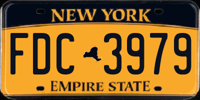NY license plate FDC3979