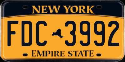 NY license plate FDC3992