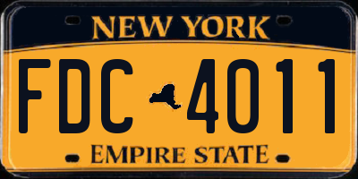 NY license plate FDC4011