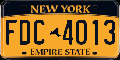 NY license plate FDC4013