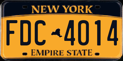 NY license plate FDC4014