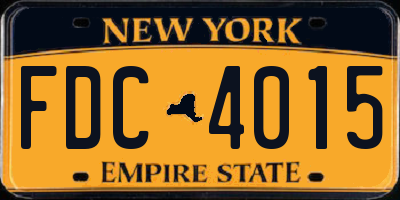 NY license plate FDC4015