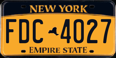 NY license plate FDC4027